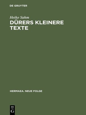 cover image of Dürers kleinere Texte